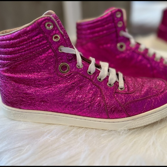 Womens GUCCI high top sneakers size 10 - Picture 1 of 5